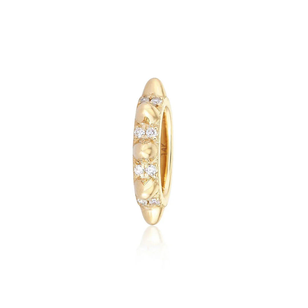 14K GOLD WITH DIAMOND AND SPIKE RONDELLE