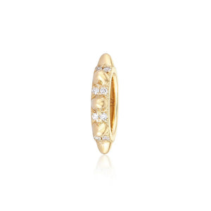 14K GOLD WITH DIAMOND AND SPIKE RONDELLE