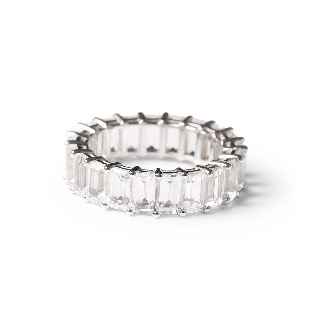 White topaz clearance eternity band