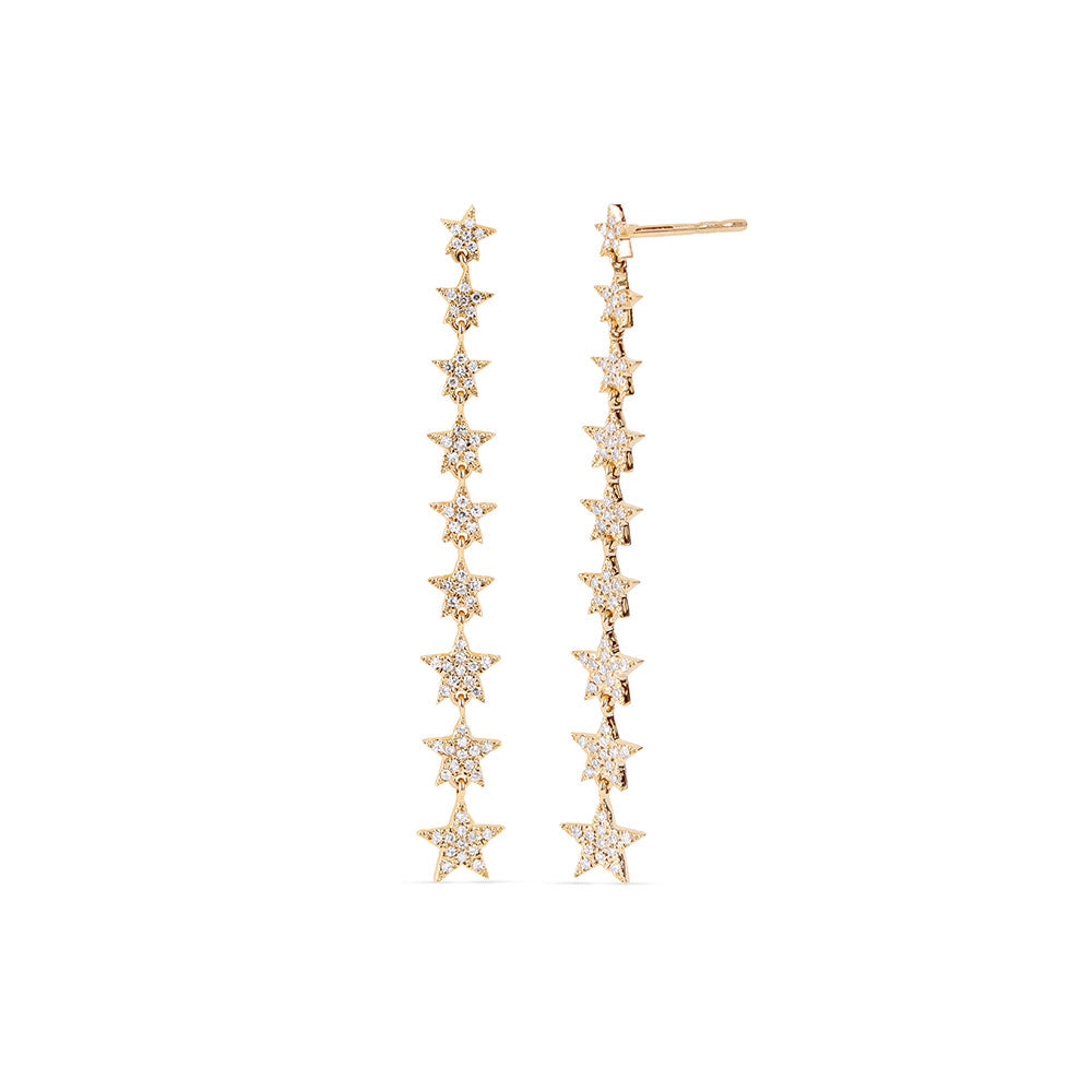 Diamond star sales drop earrings