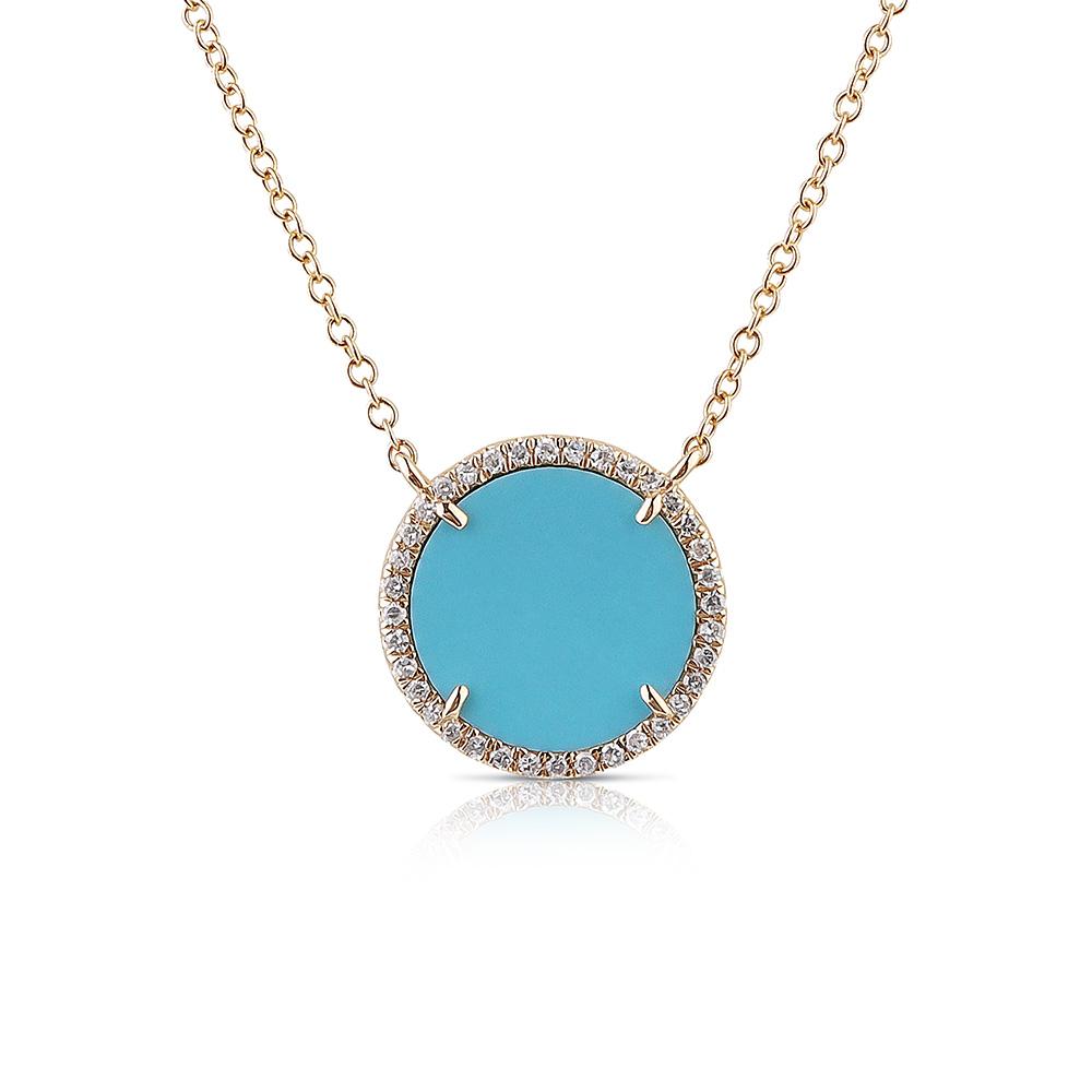 Round turquoise pendant sale