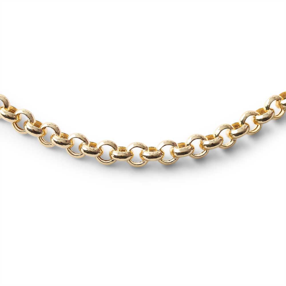 14K GOLD HOLLOW LINK ROLO CHAIN (3.8MM)