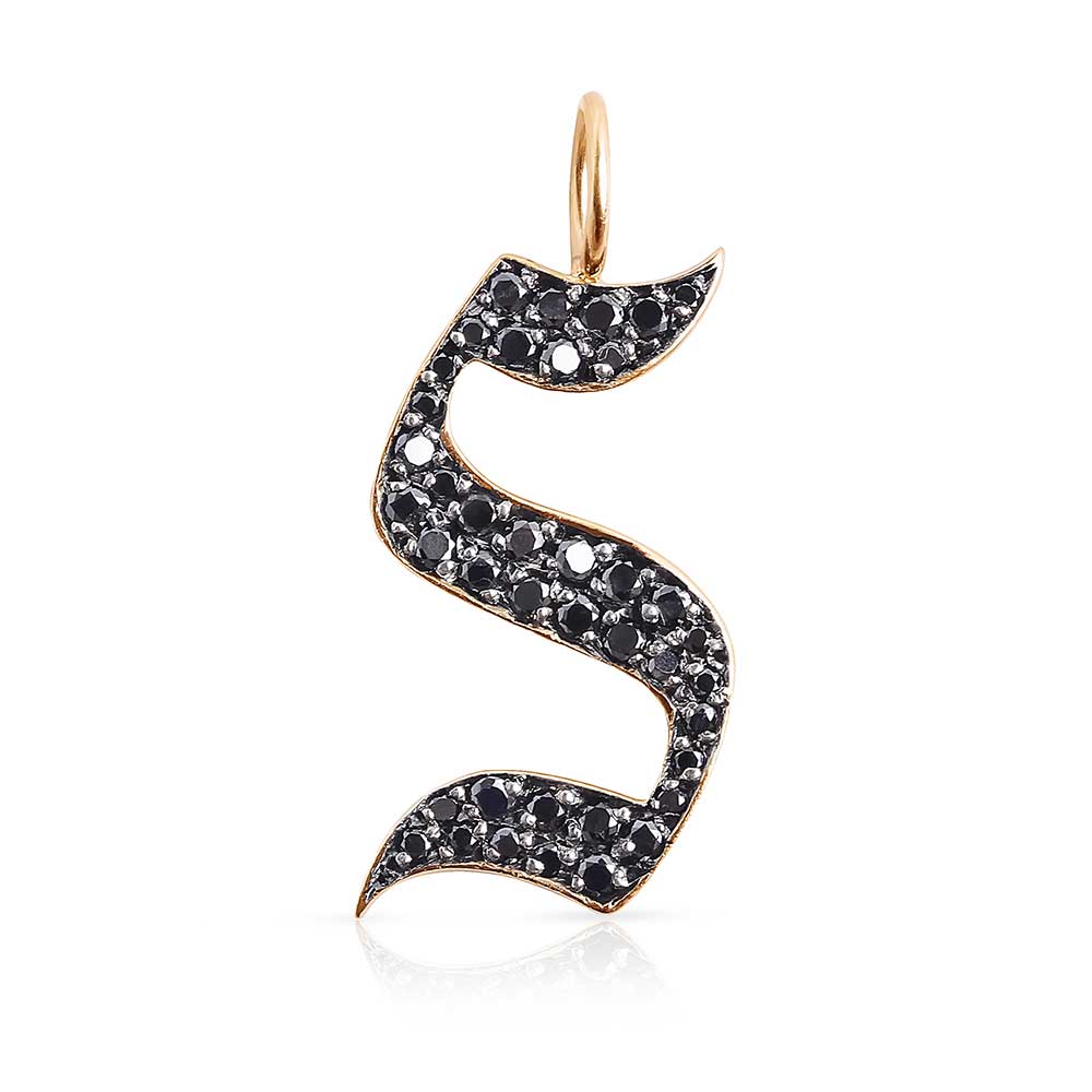 Diamond Gothic Letter Charms