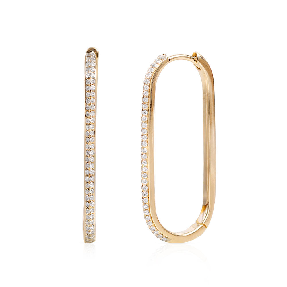 DYLAN DIAMOND RECTAGLE HOOP EARRING