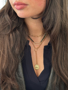 14K GOLD COIN LARIAT NECKLACE