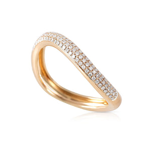 14K GOLD DIAMOND WAVE RING
