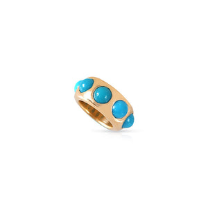 14K GOLD AND TURQUOISE ETERNITY RONDELLE