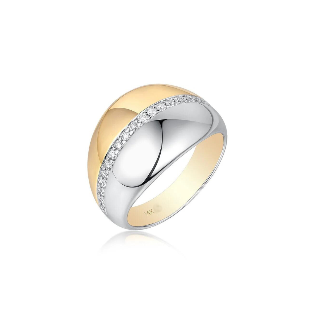 14K Gold Bold Two Tone Diamond Ring
Two Tone Diamond Ring
14K Gold Diamond Ring
Bold Diamond Ring
Luxury Two Tone Diamond Ring
