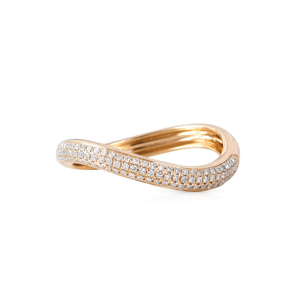 14K GOLD DIAMOND WAVE RING