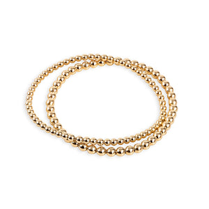 14K GOLD STRETCH BALL BRACELET MEDIUM