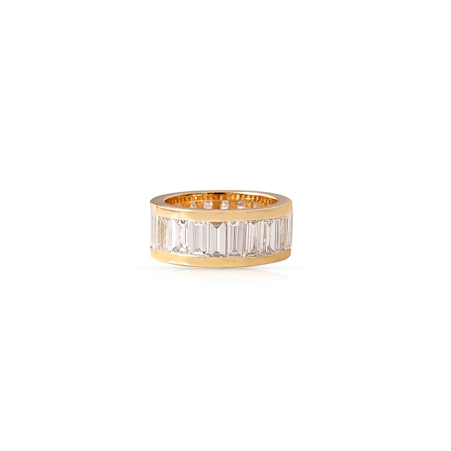 14K GOLD WITH BAGUETTE LAB DIAMOND ETERNITY RONDELLE