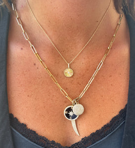 14K GOLD DIAMOND FLUTED NECKLACE