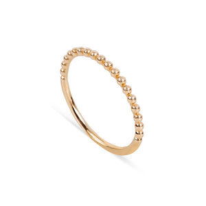 14K GOLD CLASSIC BEADED STACKING RING