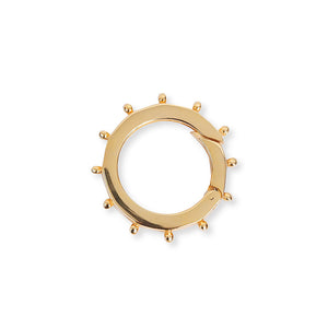 14K GOLD ROUND PUSH CONNECTOR WITH BEADED EDGE
