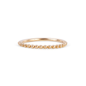 14K GOLD CLASSIC BEADED STACKING RING
