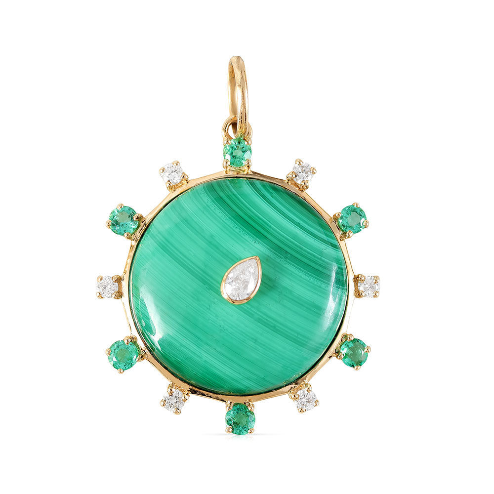 Diamond Emerald and Malachite Medallion
Emerald and Malachite Diamond Pendant
Luxury Diamond Emerald and Malachite Charm
Diamond Malachite and Emerald Medallion for Women
Emerald Malachite Medallion with Diamond Accents
Diamond medallion
Emerald pendant
Malachite charm
Fine jewelry
Luxury necklace
Designer pendant
Statement jewelry
Custom medallion
Gemstone pendant