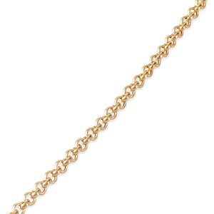 MIXED LINK 14K GOLD SEMI-HOLLOW CHAIN