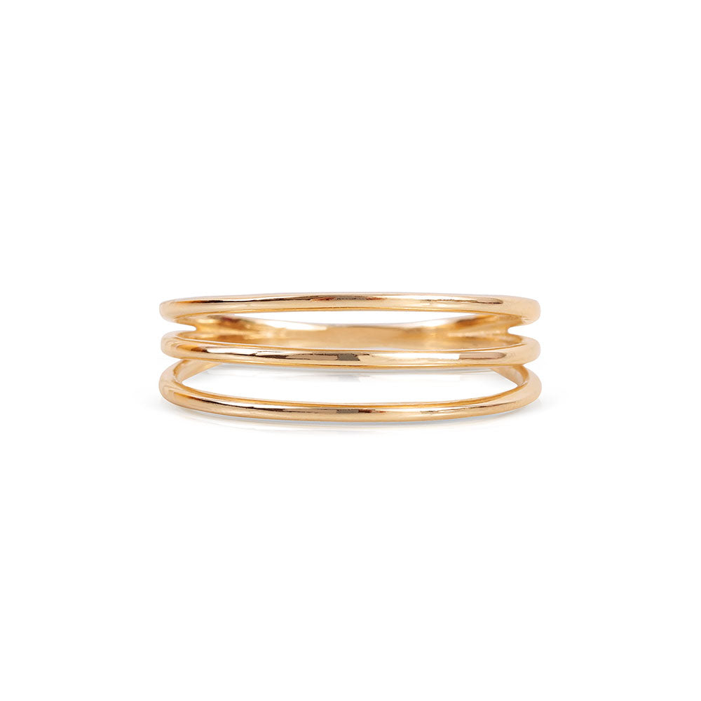 14K GOLD TRIPLE STACKING RING