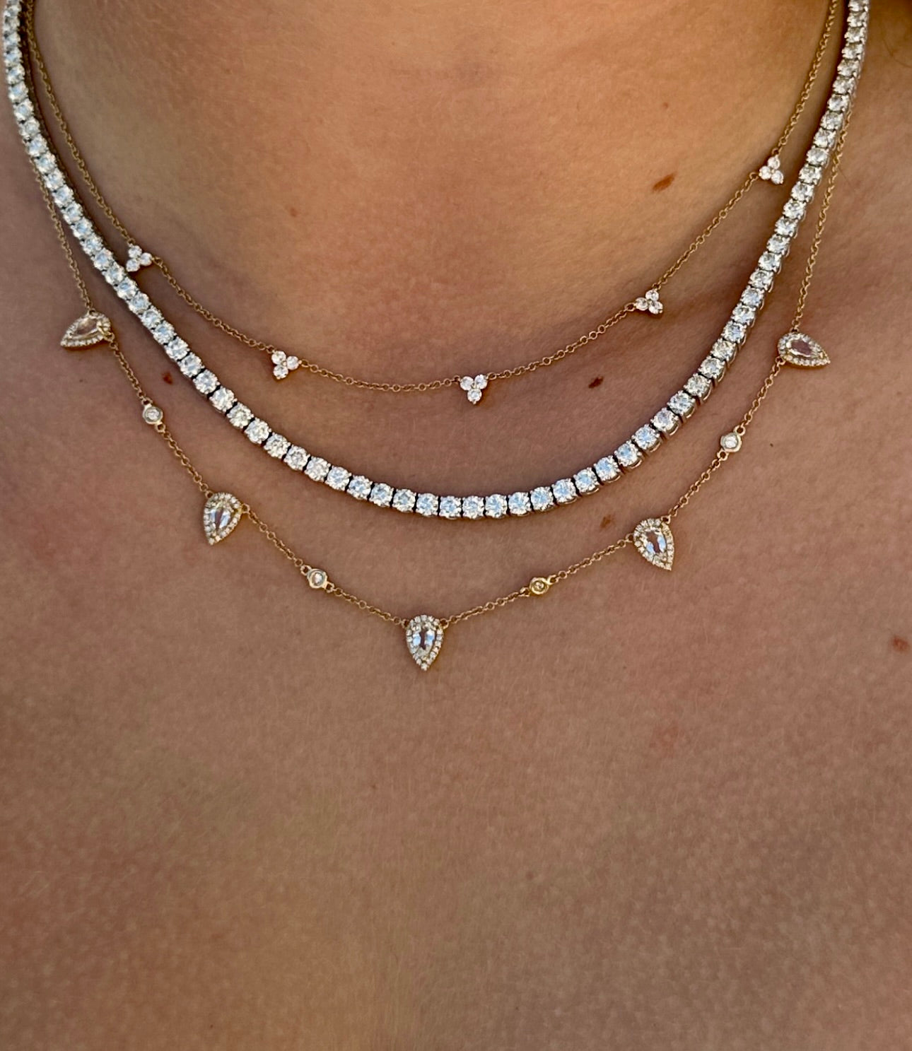 Diamond trio necklace on sale