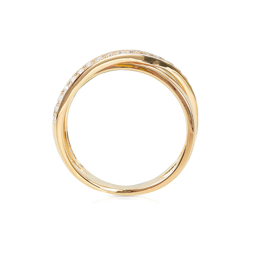 ALEXA CROSSOVER GOLD AND DIAMOND RING