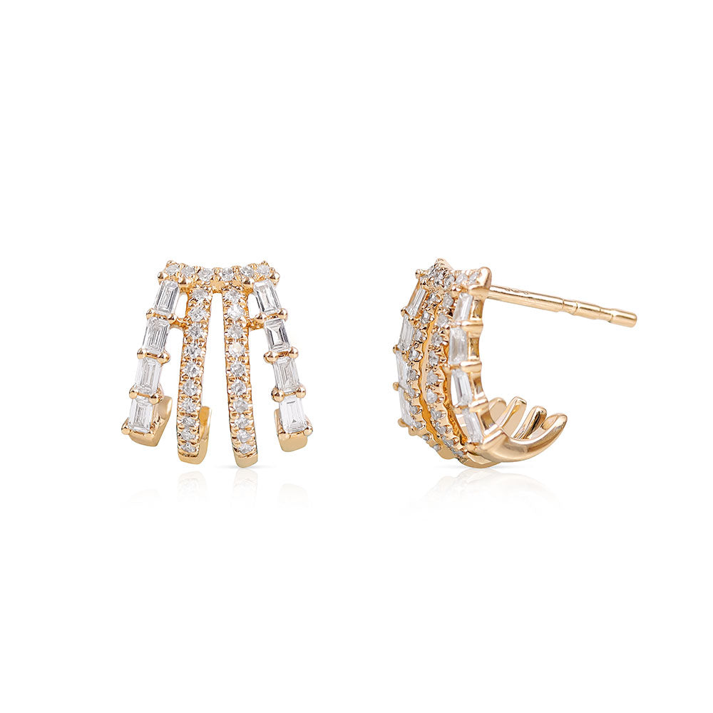 BAGUETTE DIAMOND CAGE EARRINGS