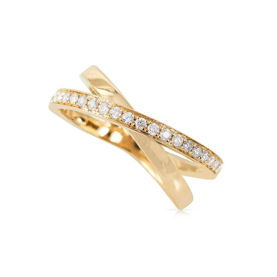 ALEXA CROSSOVER GOLD AND DIAMOND RING