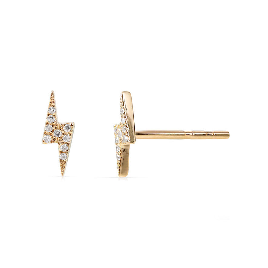 DIAMOND LIGHTNING BOLT STUD EARRINGS