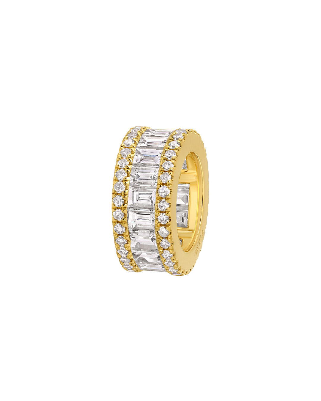 BAGUETTE DIAMOND RONDELLE WITH DIAMOND BORDER