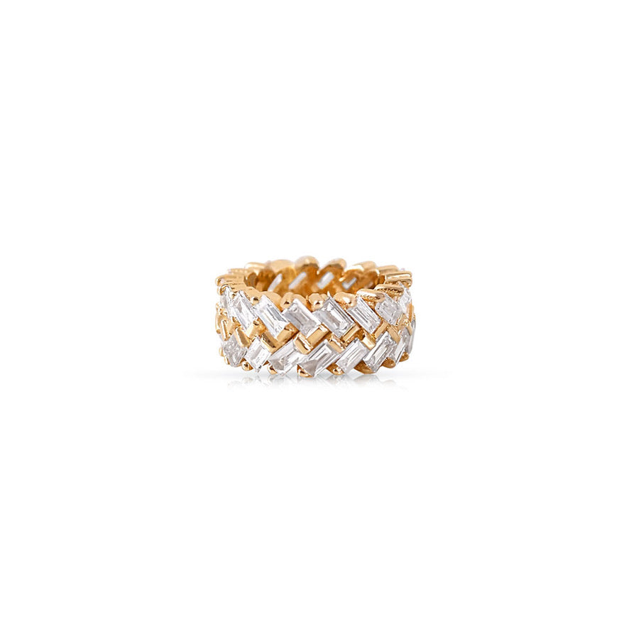 BAGUETTE LAB DIAMOND CHEVRON ETERNITY RONDELLE