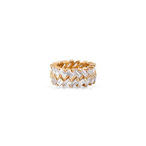 BAGUETTE LAB DIAMOND CHEVRON ETERNITY RONDELLE
