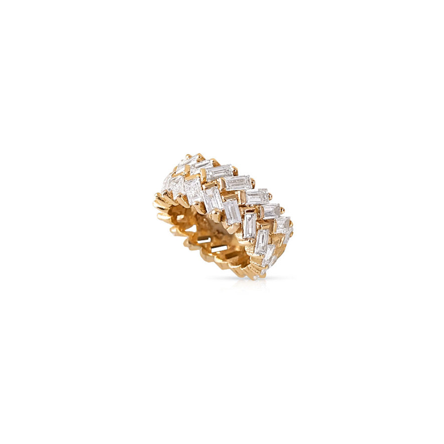 BAGUETTE LAB DIAMOND HERRINGBONE ETERNITY RONDELLE