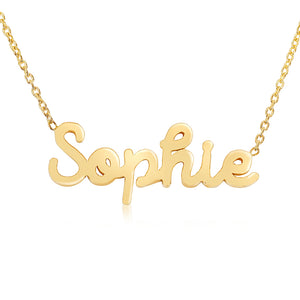 14K GOLD PERSONALIZED ROUNDED SCRIPT NECKLACE