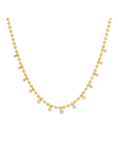 BEZEL SET DIAMOND BALL CHAIN NECKLACE