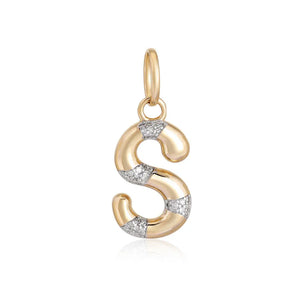 PUFFY DIAMOND LETTER CHARM