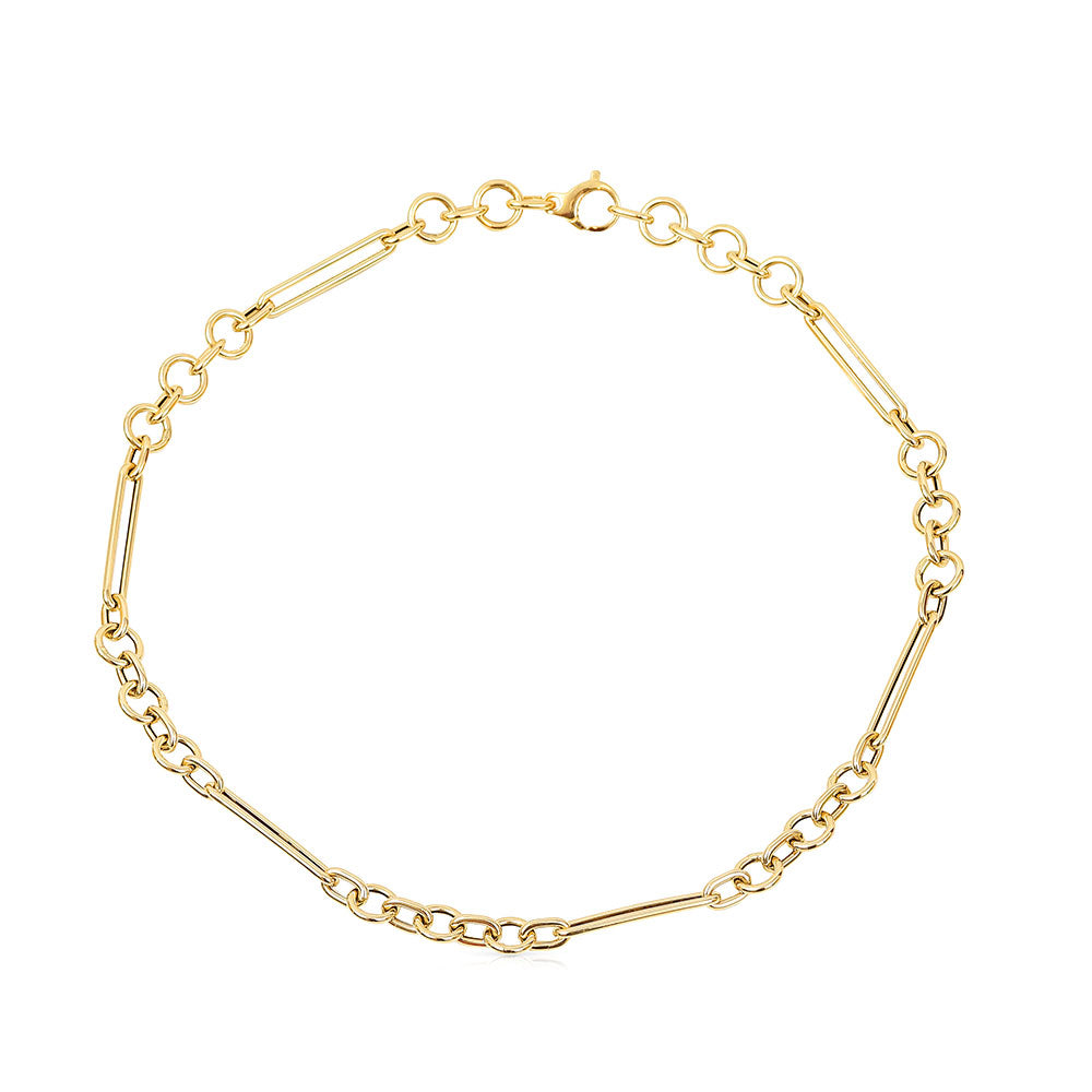 Long Link 14K Gold Semi Hollow Chain