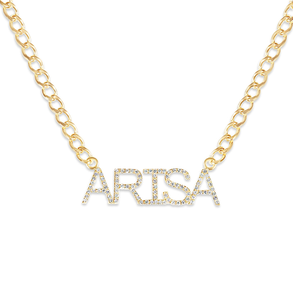 14K GOLD PERSONALIZED CUBAN LINK NECKLACE