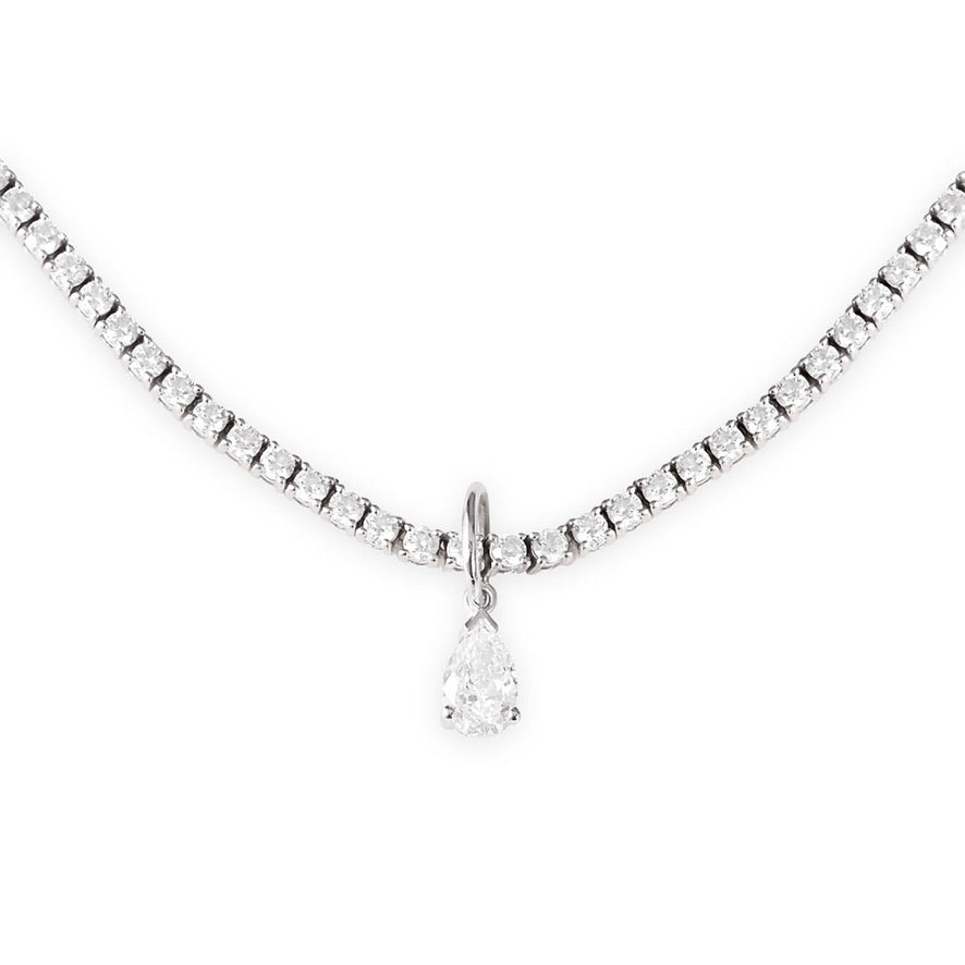 14K GOLD DIAMOND PEAR SHAPED PENDANT