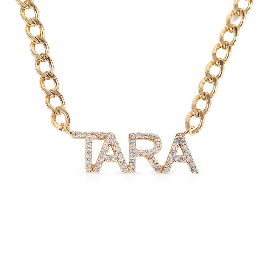 14K GOLD PERSONALIZED CUBAN LINK NECKLACE