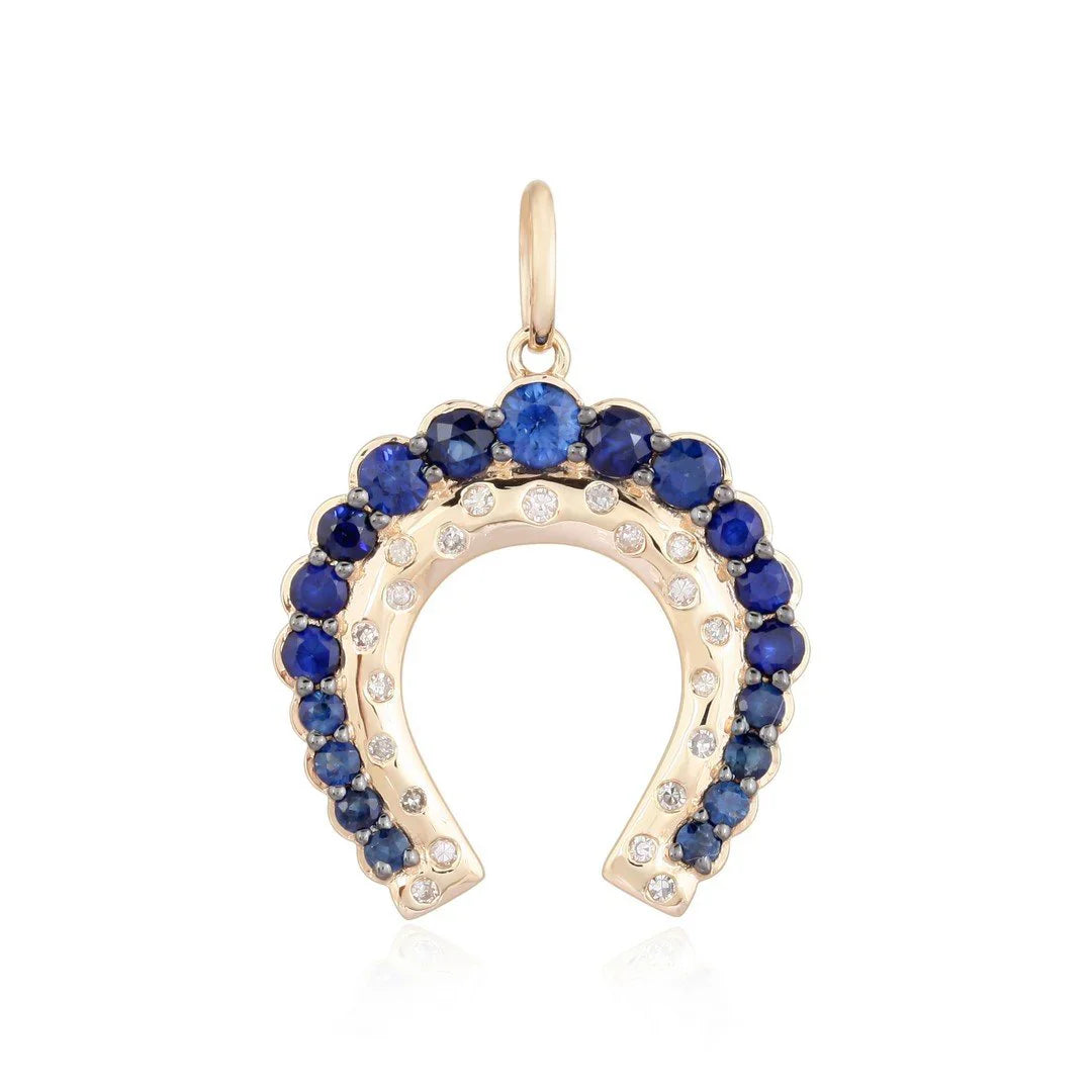 Diamond and Sapphire Horseshoe Charm
Sapphire and Diamond Horseshoe Pendant
Luxury Horseshoe Charm with Diamonds and Sapphires
Diamond Horseshoe Charm with Sapphire Accent
Designer Sapphire Horseshoe Charm
Diamond charm
Sapphire charm
Horseshoe pendant
Fine jewelry
Lucky charm
Sapphire jewelry
Designer charm
Diamond pendant
Statement jewelry