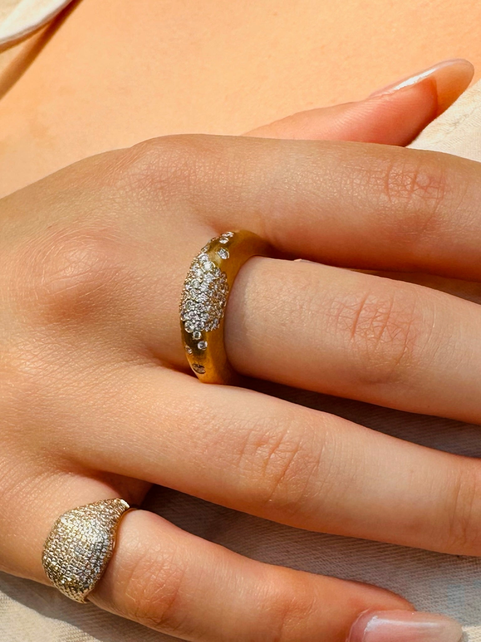 DIAMOND DOME RING
Scattered Diamond Dome Ring
Diamond Dome Ring
Scattered Diamond Ring
Dome Shaped Diamond Ring
Designer Diamond Dome Ring
Diamond ring
Dome ring
Scattered diamond
Engagement ring
Fine jewelry
Luxury ring
Designer jewelry
Fashion rings
Statement rings
