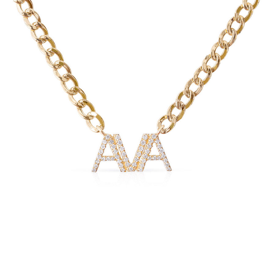 14K GOLD PERSONALIZED CUBAN LINK NECKLACE