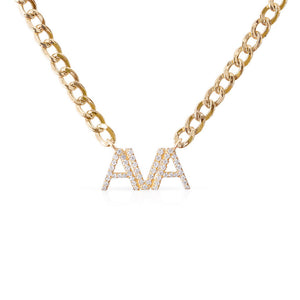 14K GOLD PERSONALIZED CUBAN LINK NECKLACE