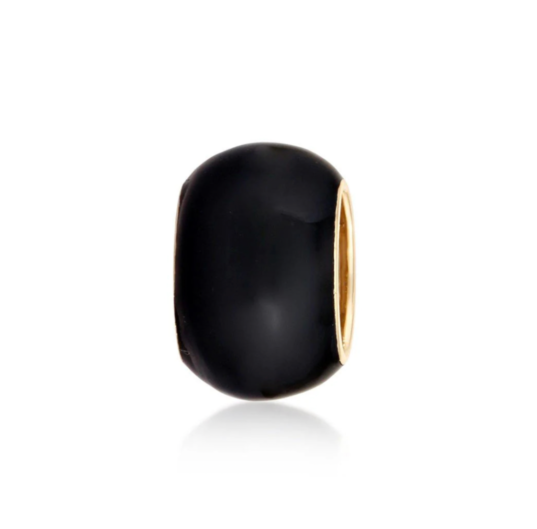 14K GOLD ENAMEL AND DIAMOND THREE STAR WITH SAPPHIRE RONDELLE