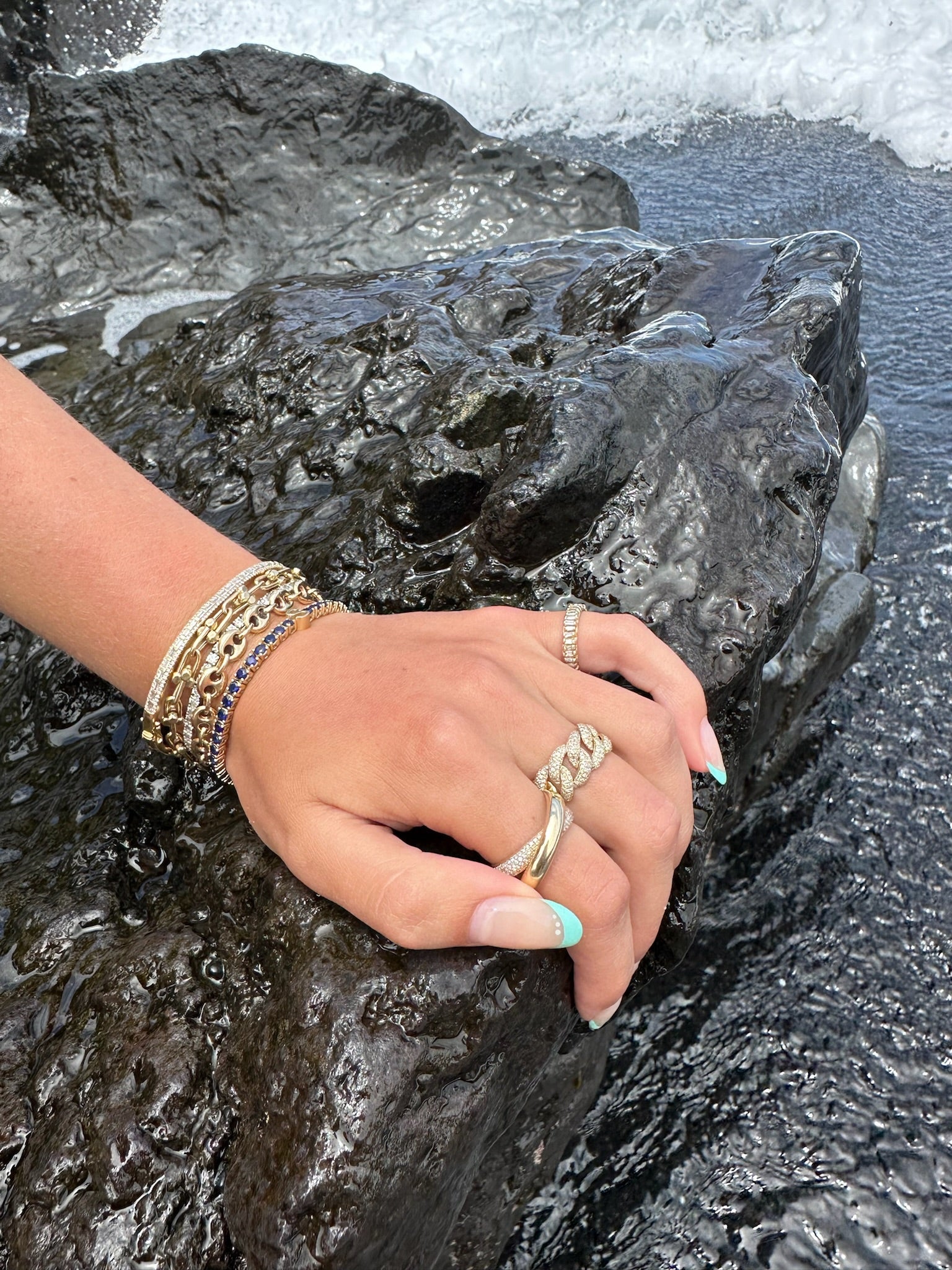 CHUNKY DIAMOND CHAIN LINK RING