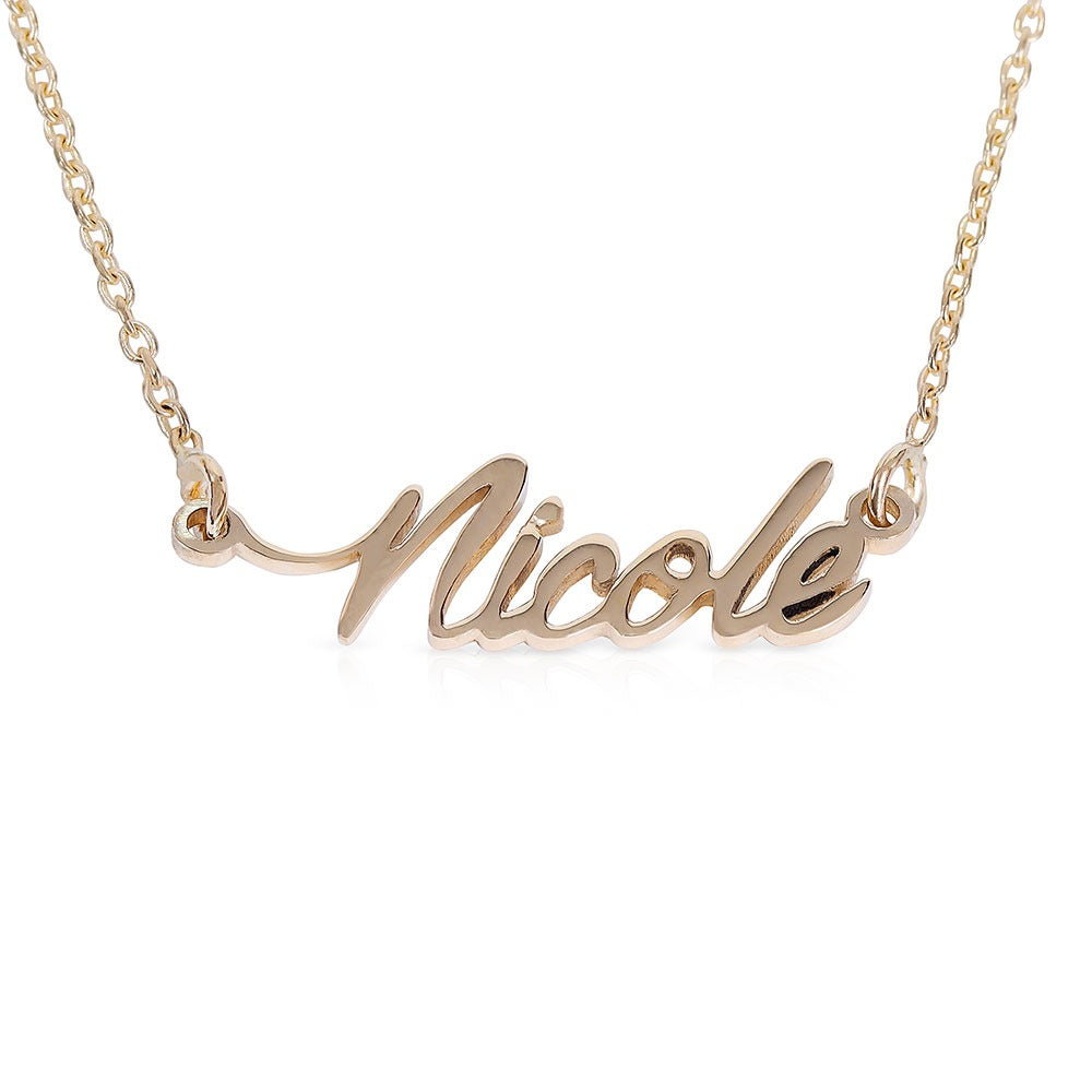 14K Gold Personalized Script Necklace