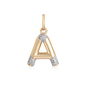 PUFFY DIAMOND LETTER CHARM