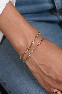 CALLY DIAMOND PAPERCLIP CHAIN BRACELET