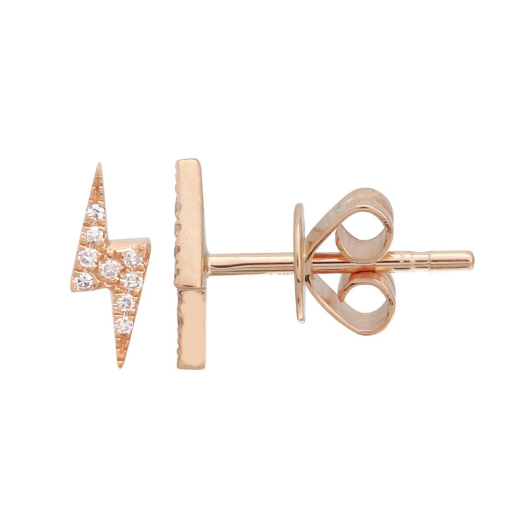 DIAMOND LIGHTNING BOLT STUD EARRINGS