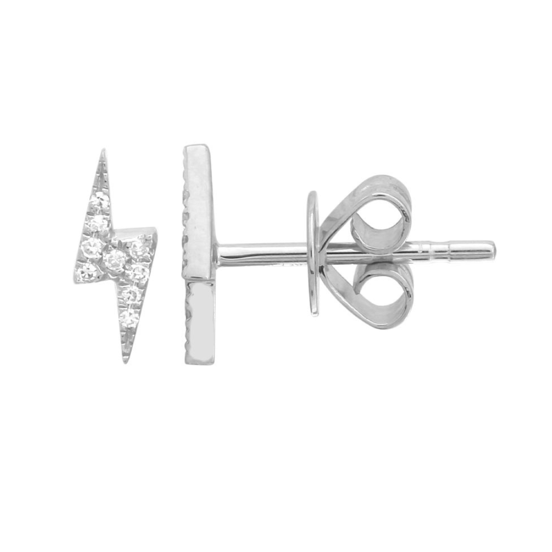 DIAMOND LIGHTNING BOLT STUD EARRINGS