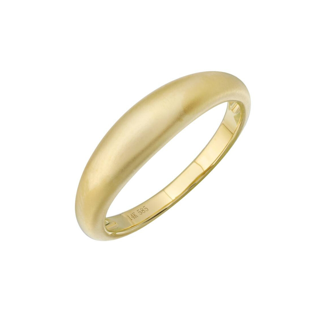14K GOLD DOME RING SAND FINISHED